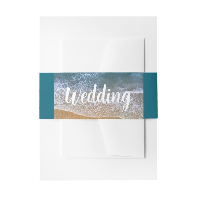 Hochzeit am Blue Sea Beach Einladungsbanderole (Vorderseite Beispiel)