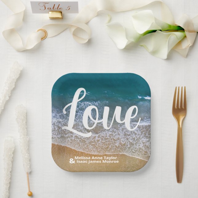 Hochzeit am Blue Sea Beach Pappteller (Hochzeit)