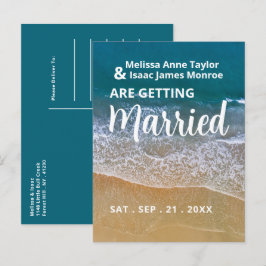 Hochzeit am Blue Sea Beach Save the Date Ankündigungspostkarte