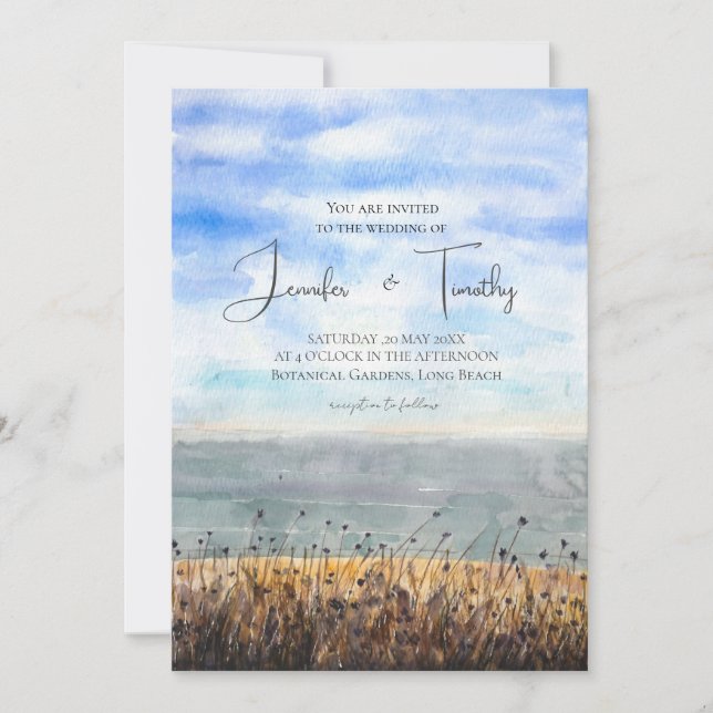 Hochzeit am Meer Einladung (Vorderseite)