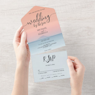 Hochzeit am Meer unter dem Himmel All In One Einladung