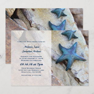 Hochzeit am Rocky Background Beach Einladung