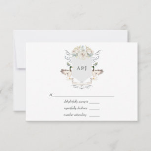 Hochzeit am See Mit Monogramm Wappen RSVP Karte