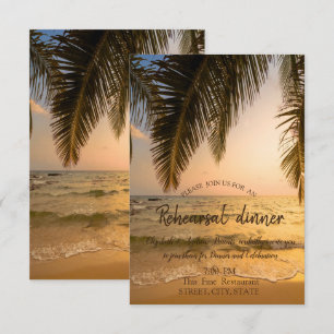 Hochzeit am Strand, Abendessen bei Sonnenuntergang Einladung