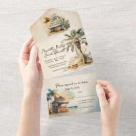 Hochzeit am Strand All In One Einladung