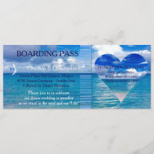 Hochzeit am Strand | Boarding Pass Ticket-Zielort