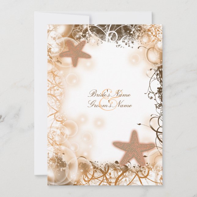 Hochzeit am Strand ~ eleganter Empfang Einladung (Vorderseite)
