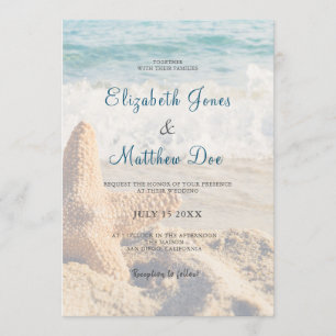 Hochzeit am Strand - Hochzeit am Meer - Romantisch Einladung