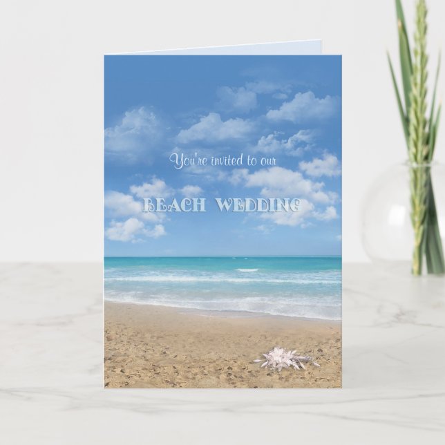 Hochzeit am Strand (individuell einstellbar) Einladung (Vorderseite)