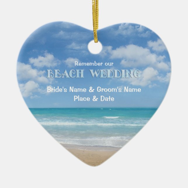Hochzeit am Strand (individuell einstellbar) Keramik Ornament (Vorne)