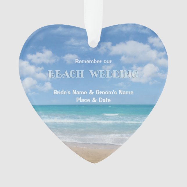 Hochzeit am Strand (individuell einstellbar) Ornament (Vorderseite)