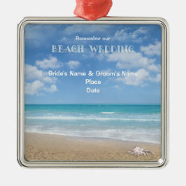 Hochzeit am Strand (individuell einstellbar) Silbernes Ornament