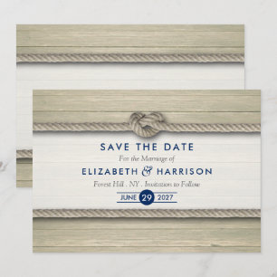Hochzeit am Strand - Rustikale Save-the-Date-Karte Save The Date