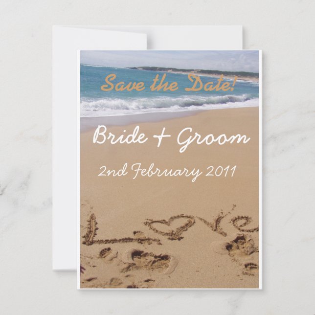 Hochzeit am Strand - Save the Date! Date (Vorderseite)