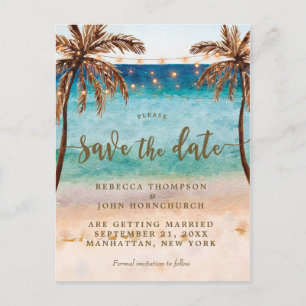 Hochzeit am Strand Save the Date Postkarte
