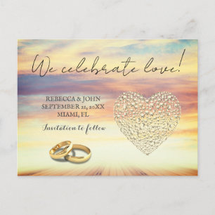 Hochzeit am Strand Save the Date Postkarte
