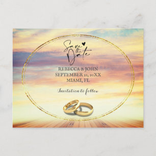 Hochzeit am Strand Save the Date Postkarte
