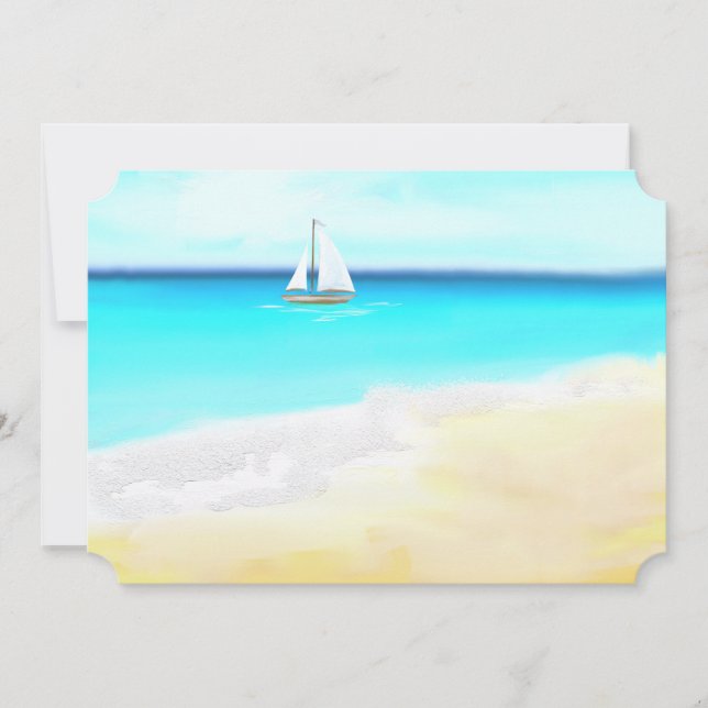 Hochzeit am Strand - Segelboot und tropisches Wass (Vorderseite)
