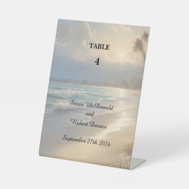 Hochzeit am Strand Sockelschild (Vorderseite)