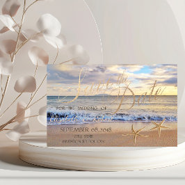 Hochzeit am Strand, Sonnenuntergang Save the Date