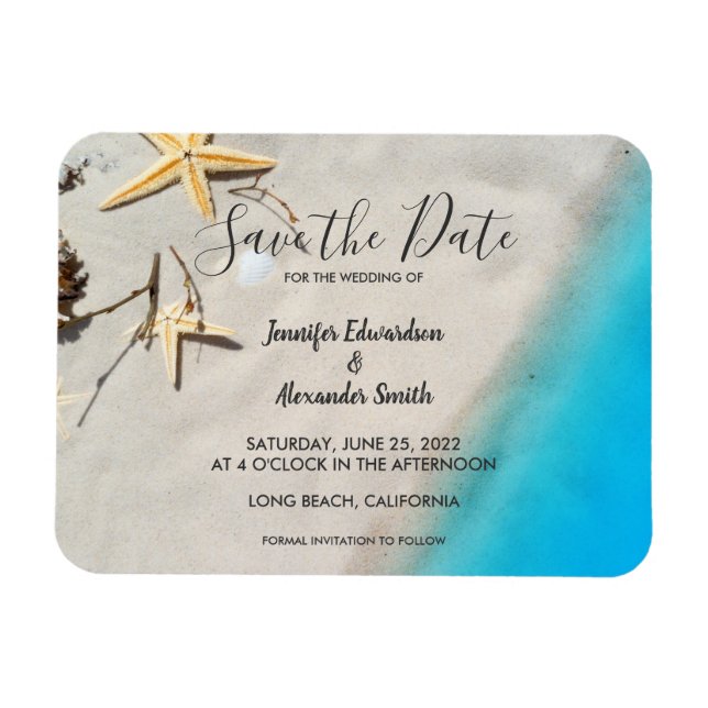 Hochzeit am tropischen Meer Save the Date Magnet (Horizontal)