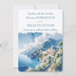 Hochzeit Amalfi Küste Wasserfarbe Italien Zielort Einladung