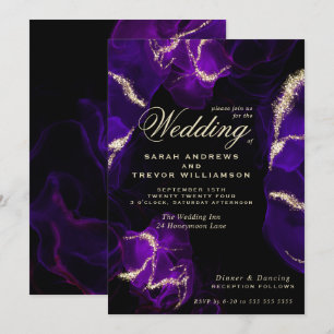 Hochzeit   Amethyst Lila Alkoholtinte Einladung