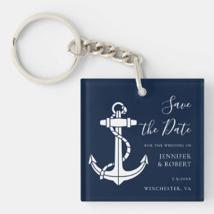 Hochzeit Ankündigung Schiffsanker Save-the-Date Schlüsselanhänger