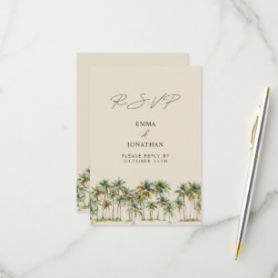 Hochzeit-Antwort mit Palme Tropisches Reiseziel Kü RSVP Karte