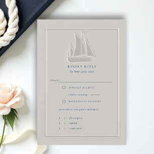 Hochzeit-Antwortkarte für formelle Segelboot-Hochz