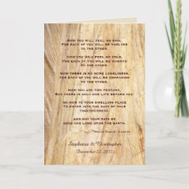 Hochzeit Apache Segen Feel No Rain Brown Stone Karte