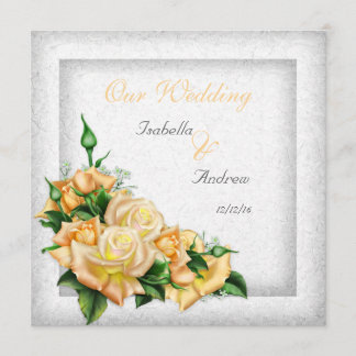 Hochzeit Atemberaubend-Gelbe Rose Bouquet Einladung