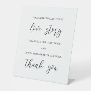 Hochzeit Audio-Gästebuch-Podest-Schild Sockelschild