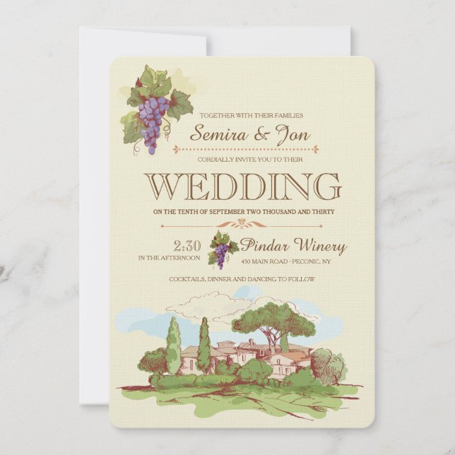 Hochzeit auf dem Weinberg Einladung (Vorderseite)