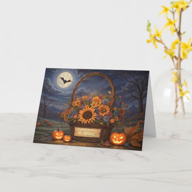 Hochzeit auf Halloween Ehe Niedliche Blume Karte (Gelbe Blume)