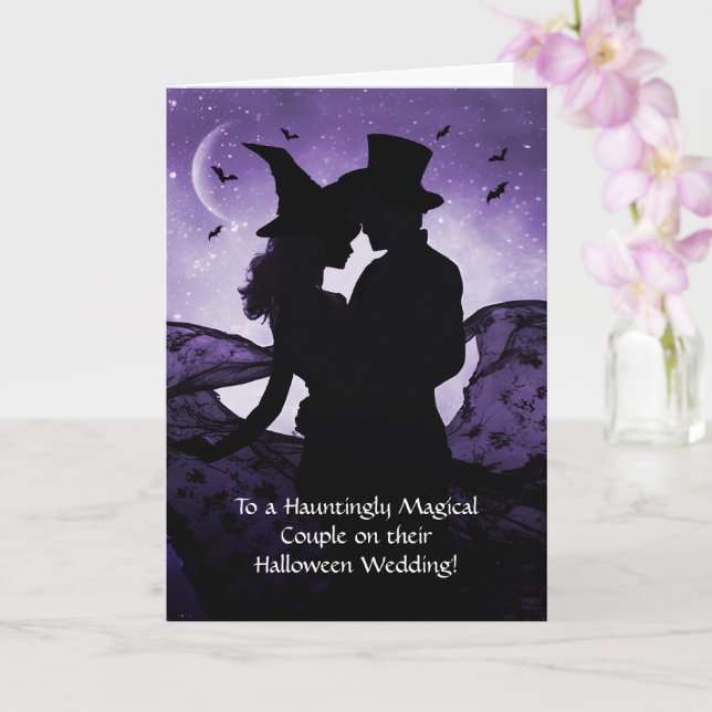 Hochzeit auf Halloween Liebe Romantik mit Hexerei Karte (Orchidee)