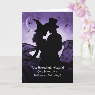 Hochzeit auf Halloween Liebe Romantik mit Hexerei Karte