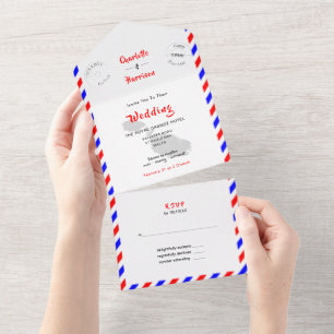 Hochzeit auf Malta per Luftpost  All In One Einlad Einladung