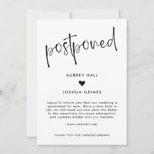 Hochzeit aufgeschoben wegen Heart & Handschrift Einladung