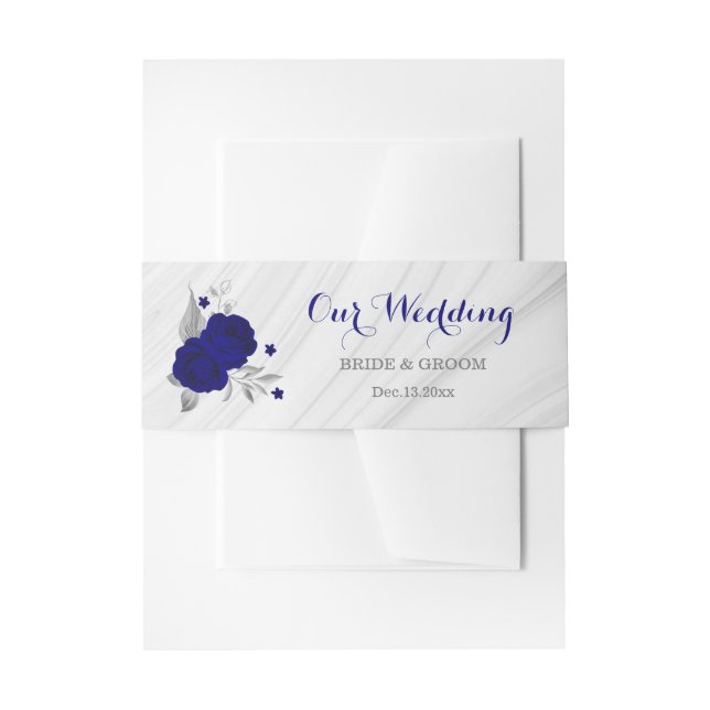 Hochzeit aus blauem, blühendem Marmor Einladungsbanderole (Vorderseite Beispiel)