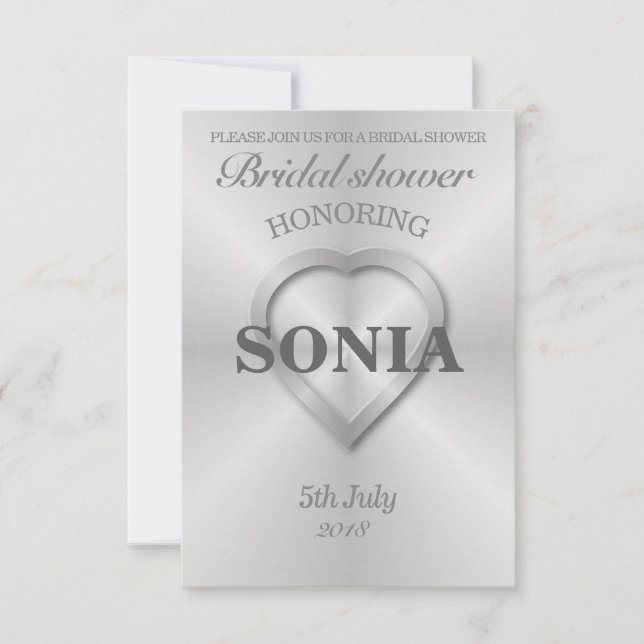 Hochzeit aus rostfreiem Stahl Einladung (Vorderseite)