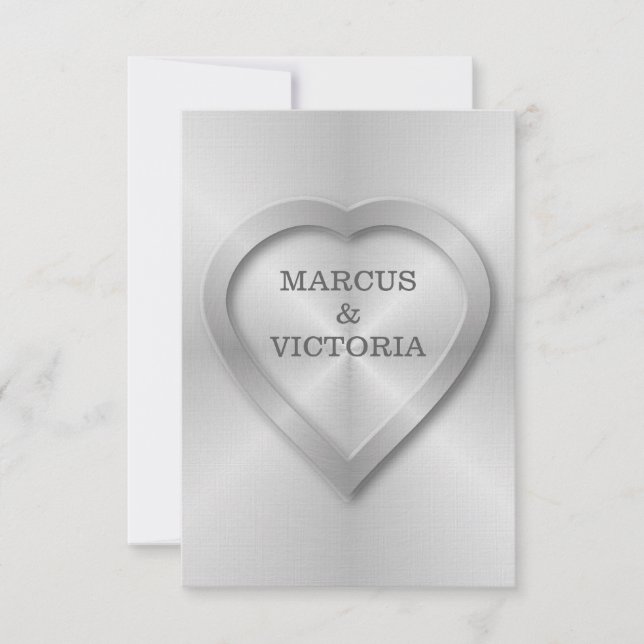 Hochzeit aus rostfreiem Stahl Einladung (Vorderseite)