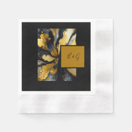 Hochzeit aus schwarzem Gold Serviette