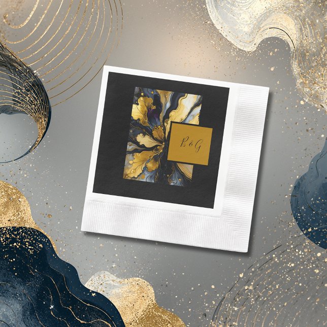 Hochzeit aus schwarzem Gold Serviette (Von Creator hochgeladen)
