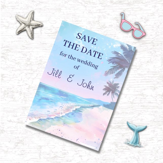 Hochzeit Beach Tropical Save The Date Einladung (Von Creator hochgeladen)