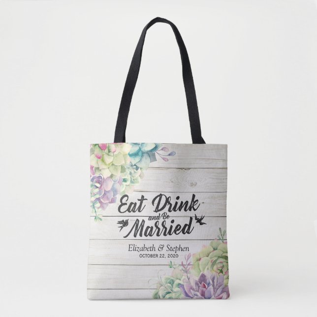 Hochzeit Begrüßung Geschenktaschen Sukkulents Rust Tasche (Vorderseite)