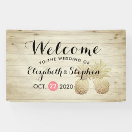 Hochzeit Begrüßung Gold Ananas Couple Rustikales H Banner