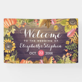 Hochzeit Begrüßung Herbstmapel Blätter Pumpkins Wo Banner