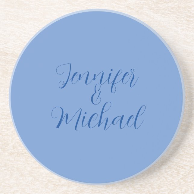 Hochzeit Berufliche klassische Blaukalligraphie Getränkeuntersetzer (Vorne)