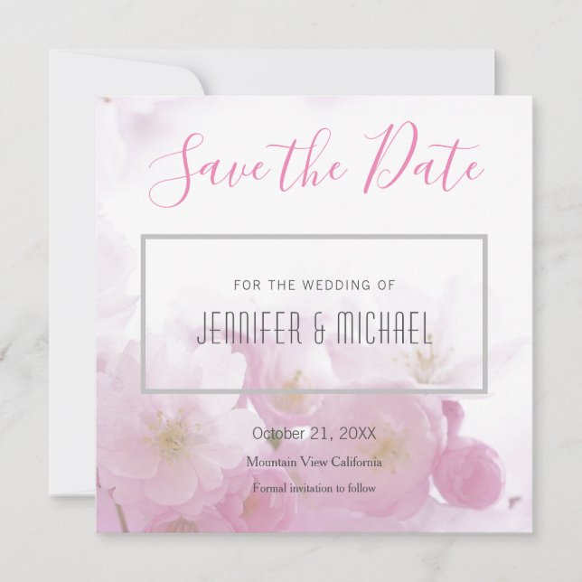 Hochzeit Berufliche Minimalistische Blumen Moderne Save The Date (Vorderseite)
